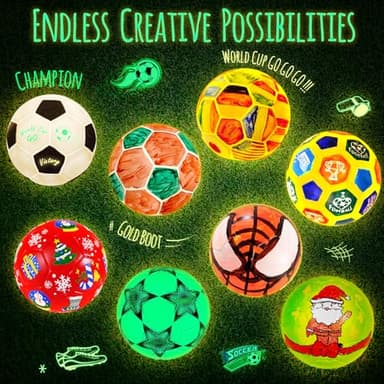 Paint Your Own Soccer Ball Lamp Kit, Soccer Gifts 3D Night Light, Art Supplies Creativity Arts and Crafts for Kids Ages 8-12, Birthday Christmas Gifts for Boys Girls Ages 3 4 5 6 7 8 9 10 11 12+ - Image 2