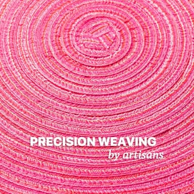 Round Placemats Set of 6 Woven Placemats Washable Braided Table Mats for Dining Table Heat Resistant Non-Slip Circle Place Mats(Pink) - Image 9