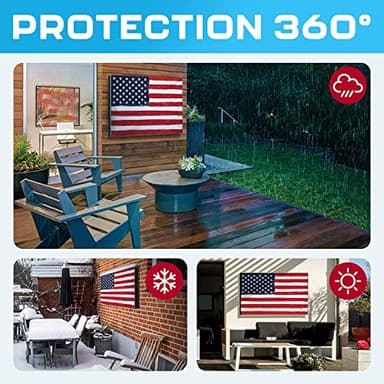 Garnetics Outdoor TV Cover 43 Inch – Waterproof & Weatherproof TV Enclosure, Smart Shield Screen Protector, Outside TV Covers for Moving & Storage - US Flag - Image 5