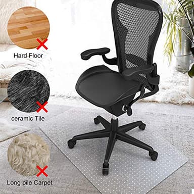 Kuyal Desk Chair Mat for Carpet, 36'' x 48'' Rectangle Transparent Mats for Chairs Good for Desks, Office and Home, Easy Glide, Protects Floors for Low and No Pile Carpeted Floors - Image 6