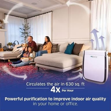 AIRDOCTOR AD3500 Air Purifier for Home and Large Rooms Up to 1260 sq. ft. 2x/hour | UltraHEPA, Carbon, VOC Filters and Air Quality Sensor. Captures Particles 100x Smaller Than HEPA - Image 8