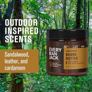 Every Man Jack Beard Butter- Subtle Sandalwood Fragrance - Hydrates and Styles Dry, Unruly Beards While Relieving Itch - Naturally Derived with Shea Butter and Coconut Oil - 4-ounce (2 Pack) - Image 3