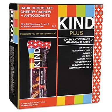 KIND Nut Bars, Dark Chocolate Cherry Cashew, Healthy Snacks, Gluten Free, 4g Protein, 12 Count - Image 3