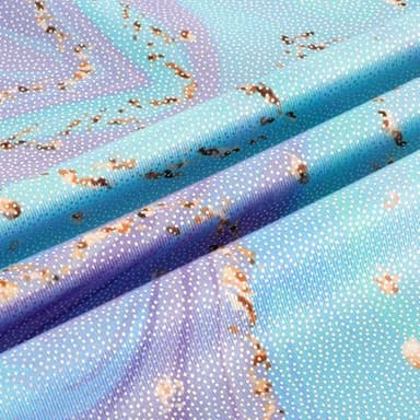 HOZIY Gymnastics Leotards for Girls 4t 5t Blue Purple Marble Print Gold Liquid Tumbling Outfits Dance Clothing Clothes Biketard Sparkle - Image 3