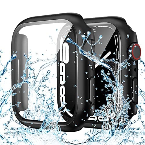 Goton Waterproof Case Compatible for Apple Watch Screen Protector Series 6/5/4, SE 3/2/1 44mm, Hard Bumper with Tempered Glass for iWatch Cover 44 mm - Image 1
