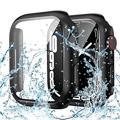 Goton Waterproof Case Compatible for Apple Watch Screen Protector Series 6/5/4, SE 3/2/1 44mm, Hard Bumper with Tempered Glass for iWatch Cover 44 mm - Image 1