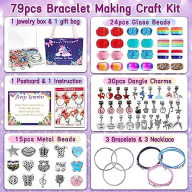 Charm Bracelet/Jewelry Making Kits for Kids Girls,Unicorn Birthday Gifts,Arts Crafts Toys for 5 6 7 8 9 12 Years Old Girls - Image 4