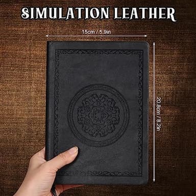 2026 Leather Vintage Journal Notebook,300 Pages,Leather Softcover Lined Journal Notebooks for Women Men,Notebook Journals for Writing Travel,Business,Office,5.7'' X 8.3'',Black - Image 4