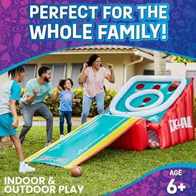 Flybar FunPark Giant Inflatable Skee-Ball Game – 11 Ft Long w/ 4 Balls & Electric Air Pump – Indoor & Outdoor Arcade Toy for Kids, Adults & Family – Fun Party Play for Home, Backyard, Events - Image 2