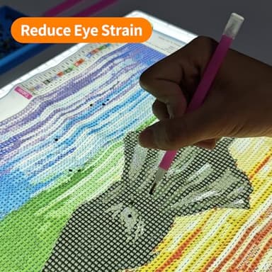 TOHETO A4 Light Board for Diamond Painting, Super Bright Magnetic Light Pad with Side Buttons, Lightbox for Tracing and Drawing, Corded Light Table for Sketching, Animation, Weeding Vinyl (White) - Image 9