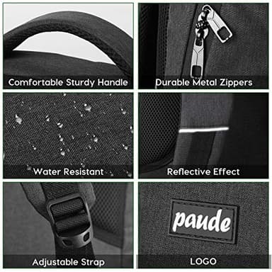 Paude Backpack for Men and Women,School Backpack for Teens,15.6 inch Laptop Backpack with USB Charging port for Business College Travel - Image 3