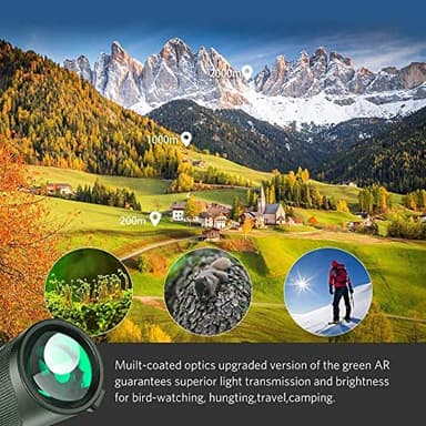 Monocular Telescope 80x100 High Power Monoculars for Smartphone with Tripod, HD Monocular for Adults, Lightweight BAK-4 Prism Monoculars for Hiking Hunting Stargazing Bird Watching-Green1 - Image 5