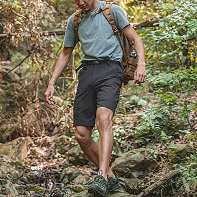 Shallowlulu Mens Cargo Hiking Shorts Water Resistant Quick Dry Lightweight Breathable Tactical Shorts with Nylon Belt(Black 34W/8L) - Image 7
