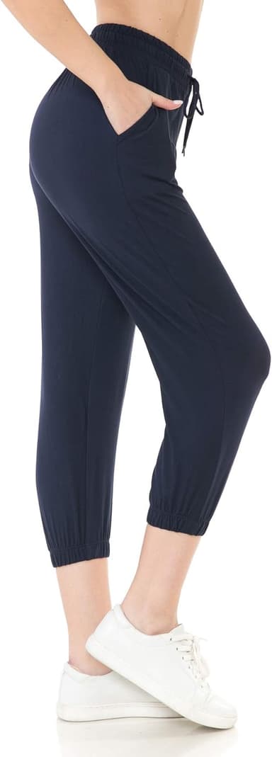 Leggings Depot Women's Jogger Track Cuff Sweatpants with Pockets for Yoga, Workout - Image 2