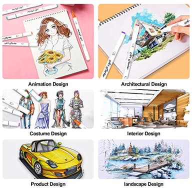 Lelix 61 Colors Alcohol Art Markers, 60 Colors Plus 1 Blender Dual Tip Permanent Marker Pens Highlighters Perfect for Kids Adults Artist Drawing Sketching Card Making & Coloring Books - Image 7