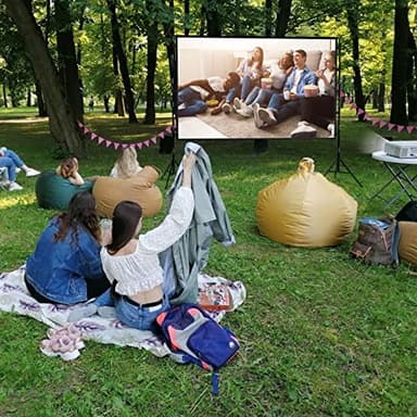 lejiada Projector Screen and Stand, 100'' Upgraded Large Projection Screen Anti Crease with Carry Bag for Party Home Movie Nights, Film Festivals, Business Presentations, Meetings,Outdoor - Image 5