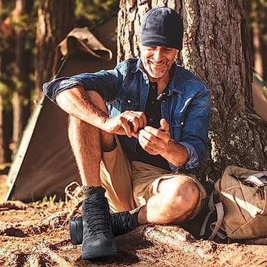 NORTIV 8 Men's Ankle High Waterproof Hiking Boots Outdoor Lightweight Shoes Trekking Trails Armadillo,Size 11W,All Black,160448_M - Image 7