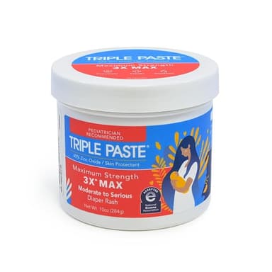 Triple Paste 3X Max Zinc Oxide Diaper Rash Ointment, 10oz Jar – Maximum Strength Diaper Cream for Sensitive Skin - Image 1
