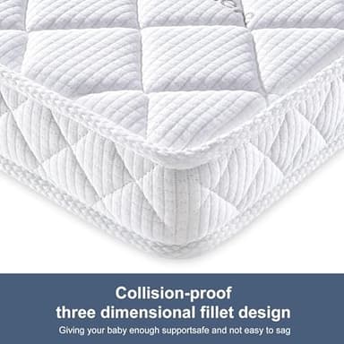 Pack and Play Mattress - 38" x 26"- Premium Knitted Fabric Safety Reinforced Play Yard Mattress - Fits for Graco & Baby Trend & Pamo Babe Playard, Firm Support and Comfort Foam，White - Image 4