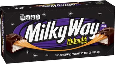 MILKY WAY Dark Chocolate Candy Bars, Midnight Dark, Full Size, 1.76 oz (Pack of 24) Chocolate Bars Bulk - Image 2