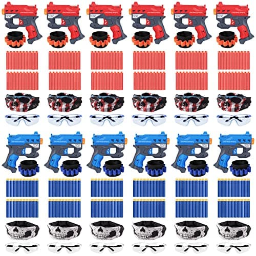 12 Pack Blaster Guns Boys Toy, Party Favors Compatible with Nerf Birthday Party,Easter Basket Stuffers Hand Gun Toys Party Supplies for 3,4,5,6,7,8,9 Years Kids - Image 1