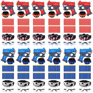12 Pack Blaster Guns Boys Toy, Party Favors Compatible with Nerf Birthday Party,Easter Basket Stuffers Hand Gun Toys Party Supplies for 3,4,5,6,7,8,9 Years Kids - Image 1