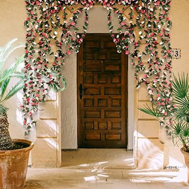 BLEUM CADE 2Pcs 16.4Ft Flower Garland Artificial Rose Vines for Bedroom, Cute Fake Hanging Flower Vines Floral Garland Decorations for Wedding Party Wall Room Decor Aesthetic - Image 6