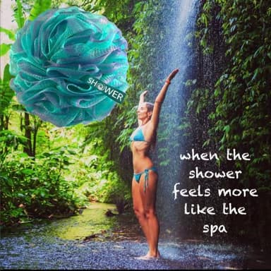 SHOWER BOUQUET Loofah-Bath-Sponge XL Swirl-Mix-Color 4-Pack // Extra-Large 75g Mesh Luffa Loofa Loufa Puff Pouf Set/Exfoliating Body Scrubber for Women and Men - Exfoliate & Soothe Face & Body - Image 5