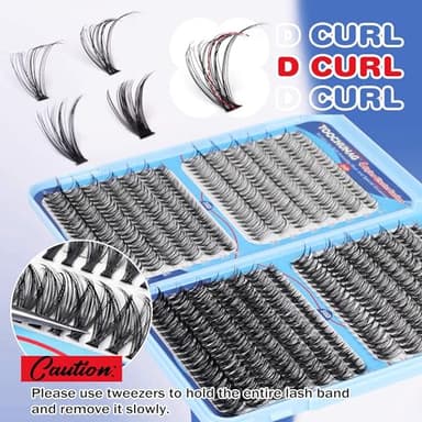 TOOCHUNAG 560pcs Wispy Lash Clusters Natural Individual Lashes Cluster Eyelash Extensions 8-16mm Fluffy Eyelash Clusters D Curly DIY Eye Lashes Extension (20/30/40/50D) - Image 4