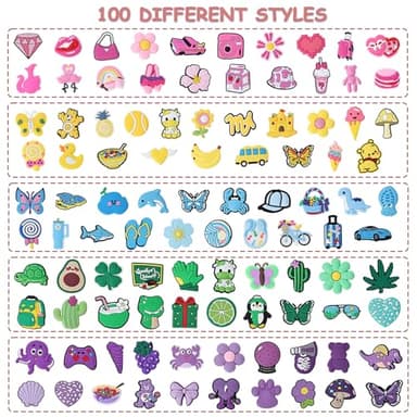 100PCS Kawaii Pencil Charms - Rainbow Mixed Pencil Toppers Set for Boys & Girls, Cute Classroom Rewards and Prizes for Students, Fun Pencil Decorations for School Supplies & Kids’ Incentives - Image 2