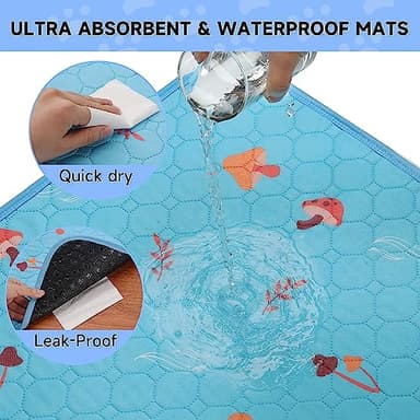 Sunheir 2 Pack Washable Pee Pads for Dogs, 34'' x 30'' Extra Large Super Absorbent Reusable Puppy Training Pads - 100% Waterproof, Non-Slip, Whelping Pads with Puppy Playpen, Incontinence, Potty - Image 3