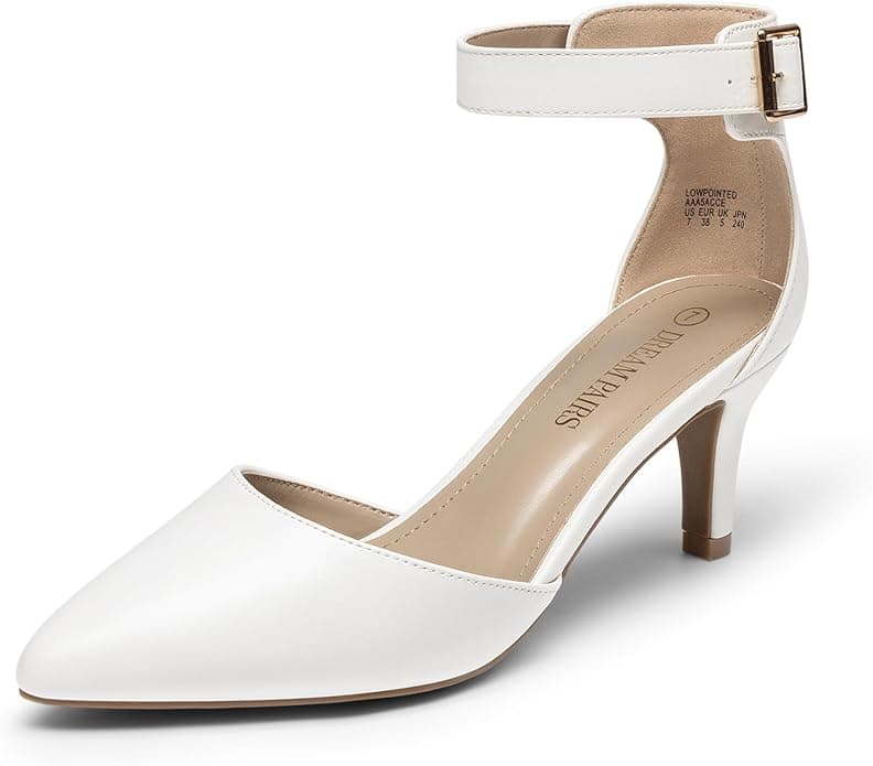 DREAM PAIRS Kitten Heel Low Heel for Women Closed Pointed Toe Pumps Wedding Party Sexy Dress Shoes Lowpointed - Image 1