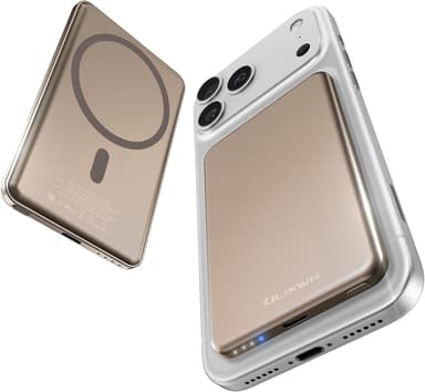 0.3" Ultra Slim] [Alloy-Made] ULiXWH Magsafe Portable Charger for iPhone, 2025 Upgrade 5000mAh Fast Charging Magnetic Power Bank, Wireless Battery Pack for iPhone 17 Air 16 15 Pro Max 14, Desert Gold - Image 2