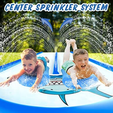 Mafbeanl 30FT Slip Water Slide with 2 Bodyboards, Heavy Duty Double Lane for Kids Backyard Games with Sprinkler, Summer Outdoor Water Toys Outside Play for Kids and Adults - Image 3