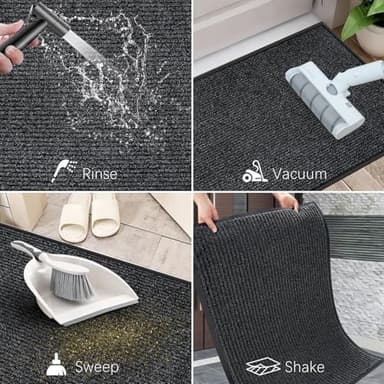 Azadx 2'x4' Indoor Outdoor Door Mat Heavy Duty Front Door Mat Ultra Absorbent Muddy Dirt Resist Welcome Door Mats Non-Slip Backing Entrance Mat for Home Commercial Outdoor Entrance Floor Mat - Image 9