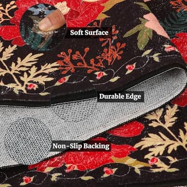 ROTTOGOON Hallway Runner Rug 2'x6' Washable Soft Floral Rug with Rubber Backing Stain Resistant Non-Slip Bohemian Runner Rugs for Hallway Entryway Laundry Room Kitchen Bathroom - Image 3