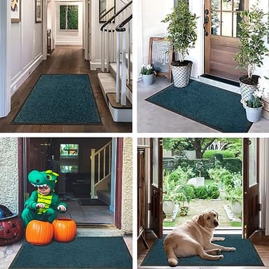 Mibao Front Door Mat, Dirt Trapper Welcome Mat for Outdoor Indoor, Non-Slip Waterproof Doormat, Durable Machine Washable Low Profile Entry Rug for Back Door Outside Patio Porch, 30" x 18", Blue - Image 7