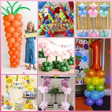 Voircoloria Balloon Stand Kit Set of 2, 7FT Adjustable Height Balloon Column Kit for Floor with Metal Telescopic Pillar for Halloween Thanksgiving Day New Years 2025 Gender Reveal Party Decorations - Image 7