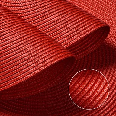 FunWheat Round Braided Placemats Set of 6 Place Mats for Dining Tables Woven Washable Non-Slip Table mats Small 13 inch(S Red, 6pcs) - Image 4