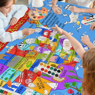 Gatherfun USA Coloring Activity - Large 31.5x 72 Educational Poster - Ideal for School Events & Birthday Parties, Multi-Use as Classroom Wall Décor or Table Cover - Image 4