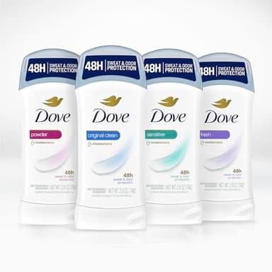 Dove Invisible Solid Antiperspirant Deodorant Stick for Women, Powder, For All Day Underarm Sweat & Odor Protection 2.6 oz, 6 Count - Image 5