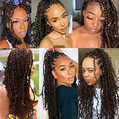 Ubeleco 18 Inch Passion Twist Hair, Water Wave Crochet Hair Passion Twist Crochet Hair for Women Long Bohemian Synthetic Curly Braiding Hair Extensions Passion Twists Braiding Hair (7pcs,#4) - Image 6