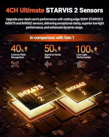 Vantrue N5S 4 Channel 360 Degree WiFi Dash Cam, STARVIS 2, IR Night Vision, 2.7K+1080P*2+1440P Front Rear Inside Dashcam, Voice Control, GPS, 24 Hours Parking Mode, LTE Support, Support 1TB Max - Image 8