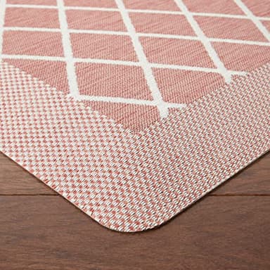 Martha Stewart Miles Modern Diamond Anti-Fatigue Air-Infused Kitchen Mat, Spice Red, 19.6"x32" - Image 5