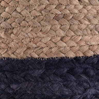 SIMPLIHOME Lydia Boho Round Pouf in Navy, Natural Braided Jute for the Living Room, Bedroom and Kids Room - Image 11