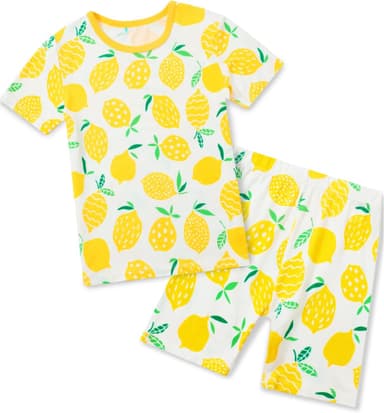 babee Reshinee Bamboo Viscose Toddler Unicorn Mermaid Girls Kids Pajamas Short Sleeve Summer Cool Snug fit Pjs 12M-8Y 2pcs - Image 2