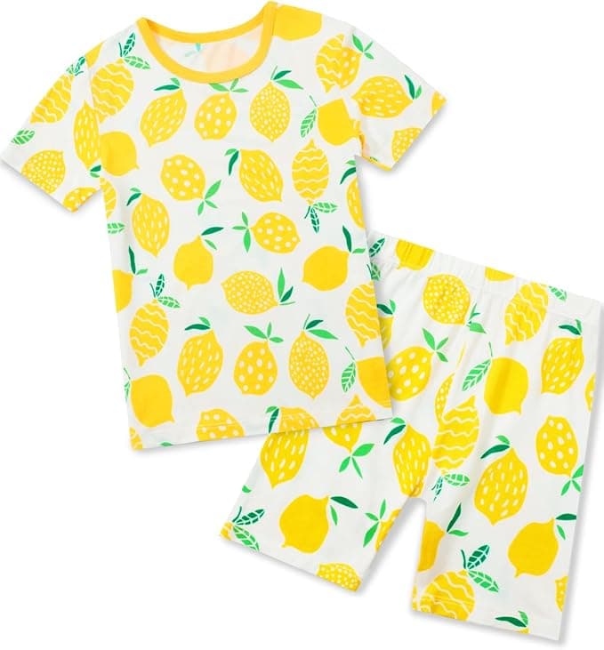 babee Reshinee Bamboo Viscose Toddler Unicorn Mermaid Girls Kids Pajamas Short Sleeve Summer Cool Snug fit Pjs 12M-8Y 2pcs - Image 1