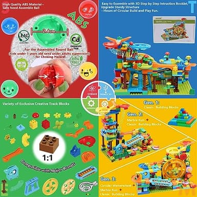 Marble Run Building Blocks for Kid: 3 4 5 6 8 Year Old Montessori Education Preschool STEM Toy - Age 4-8 Kids Creative Puzzle Marbles Track - Christmas Birthday Gifts for Boys Girls - Image 4