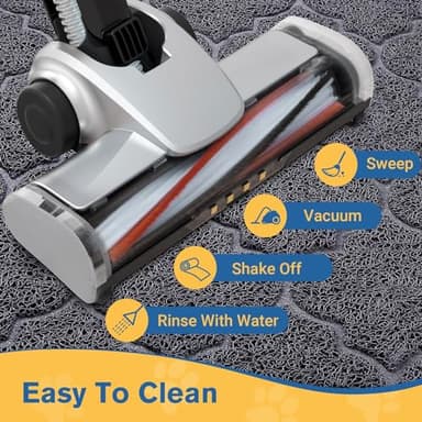 LuxStep Cat Litter Mat Litter Trapping Mat, 23x35 Inch Waterproof and Non-Slip Mat for Clean Floors, Large Litter Pad for Indoor Cat Supplies and Essentials, Grey - Image 6