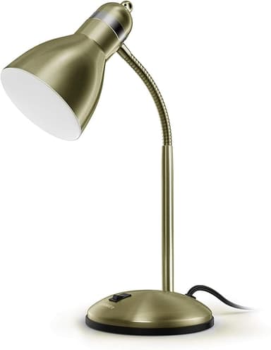 LEPOWER Metal Desk Lamp, Adjustable Goose Neck Table Lamp, Eye-Caring Study Desk Lamps for Bedroom, Study Room and Office (Bronze - Image 1
